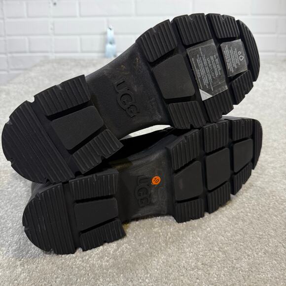 UGG NWOT Ashton Zip Waterproof Bootie Black Suede Chunky Heel Womens 10 Winter - Picture 14 of 15